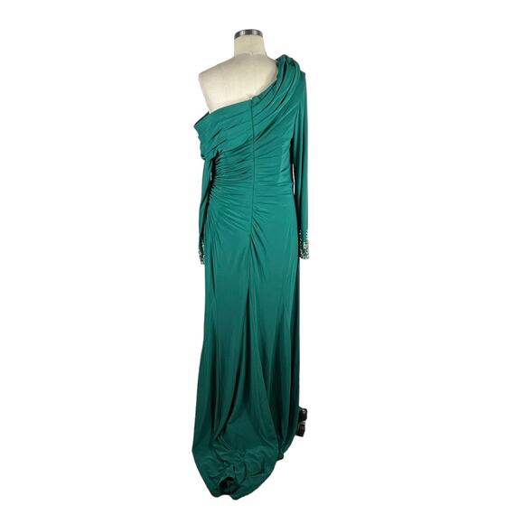 Mac Duggal Teal Off-Shoulder Maxi Dress - Picture 4 of 8